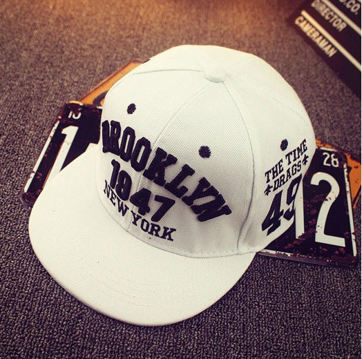 Hip Hop Hat Black And White Elements 1947 Letters Peaked Cap - Ramm Clothing Ink