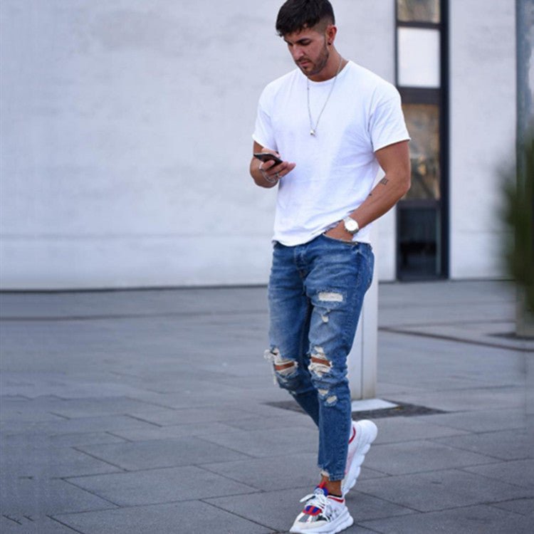 Hole men''s jeans - Ramm Clothing Ink