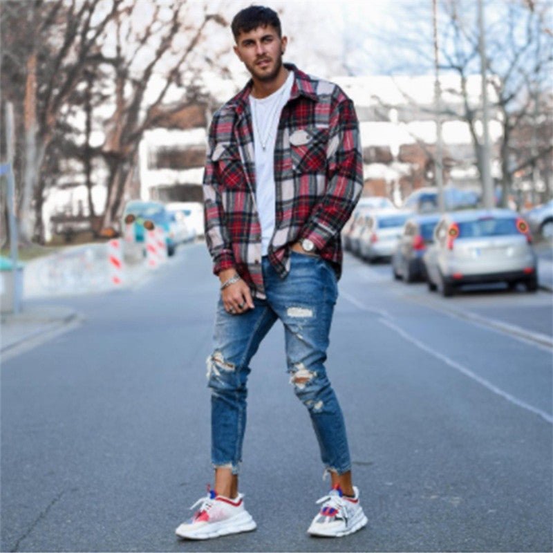 Hole men''s jeans - Ramm Clothing Ink