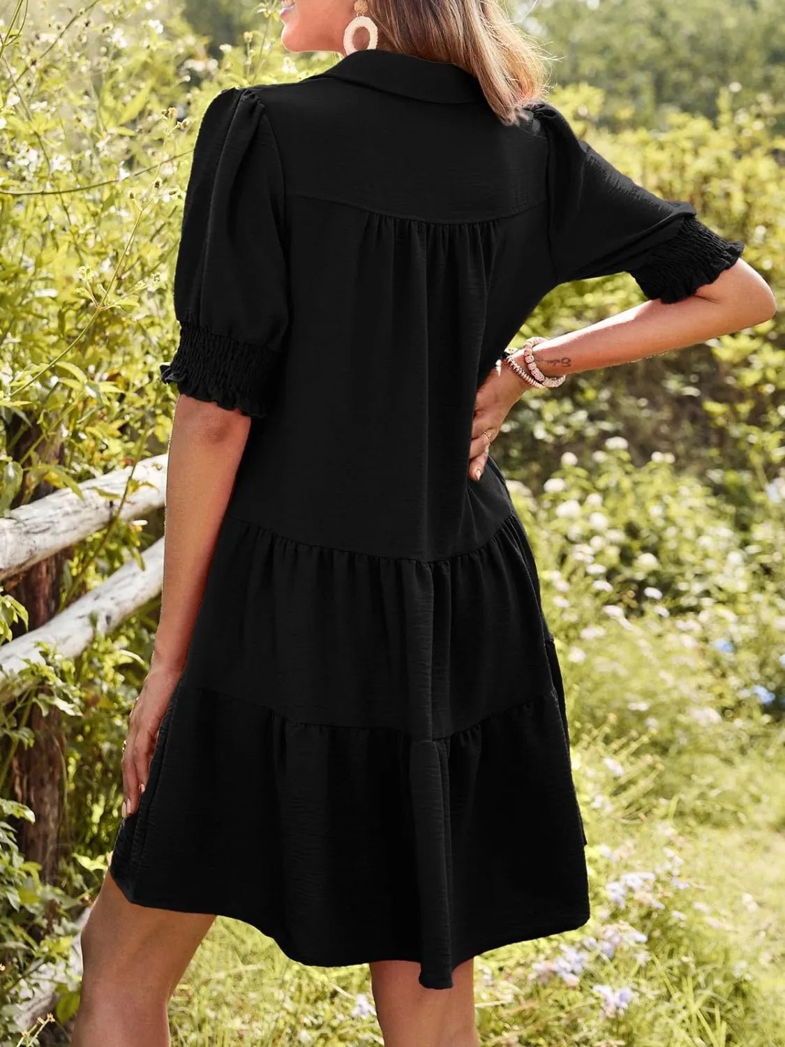 Johnny Collar Short Sleeve Mini Dress - Ramm Clothing Ink