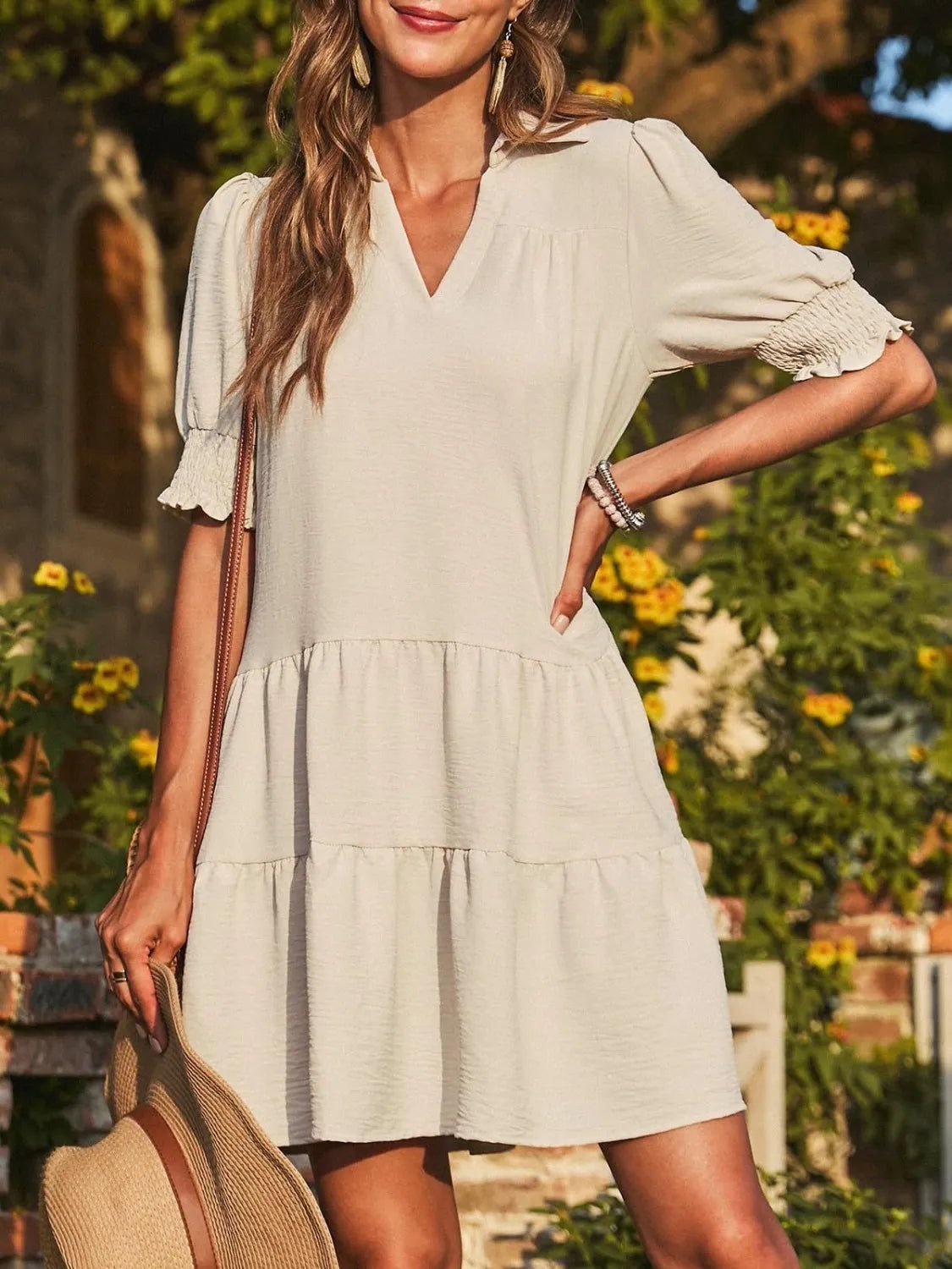 Johnny Collar Short Sleeve Mini Dress - Ramm Clothing Ink