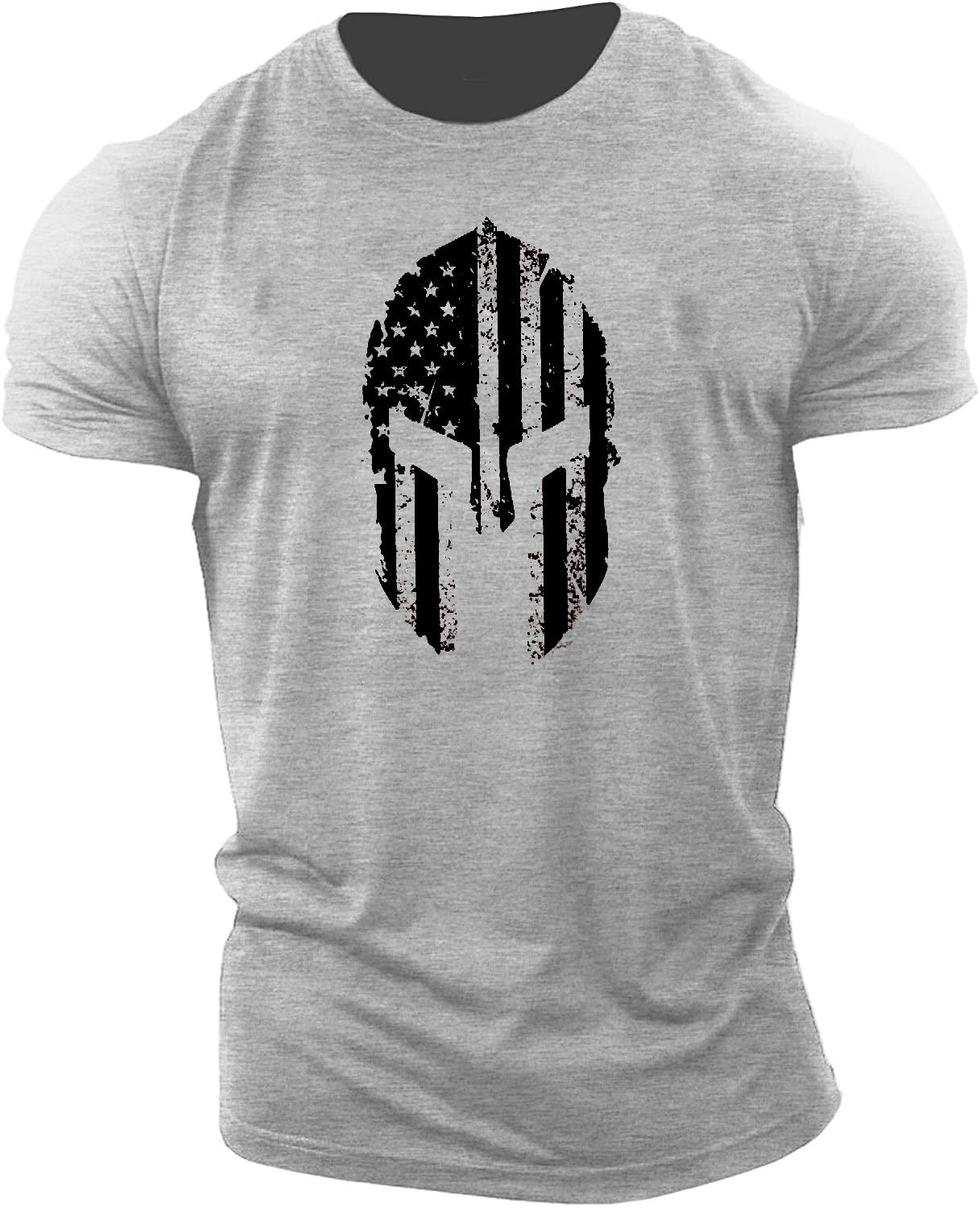 Men's American Flag Helmet Fitness Short Sleeve Cotton Gym T-shirt - Ramm Clothing Ink