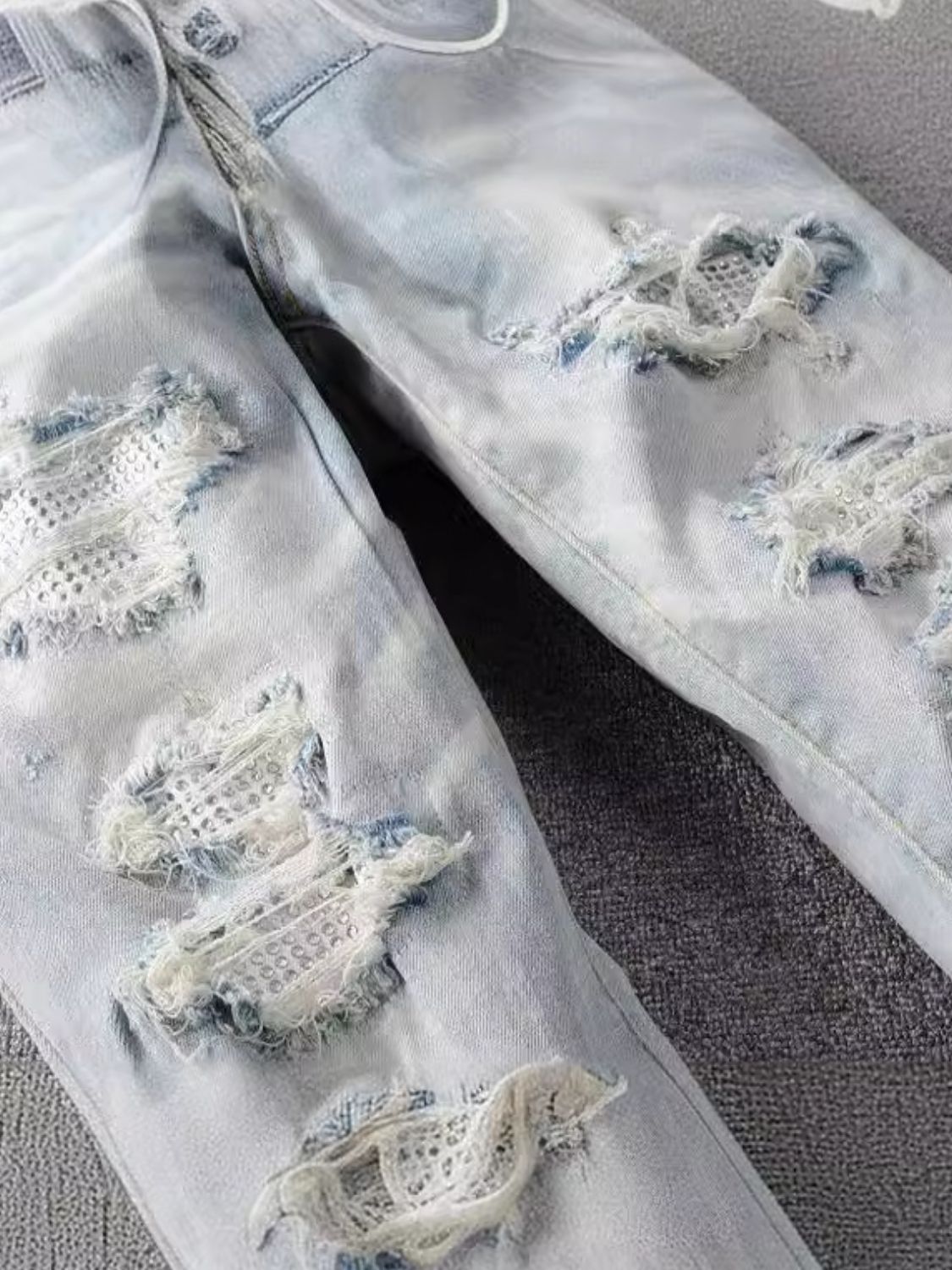 Men's Distressed Jeans with Pockets - Ramm Clothing Ink