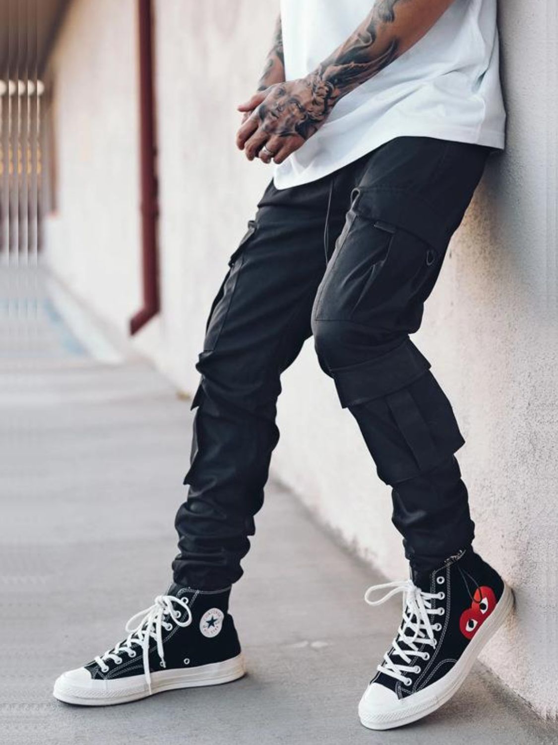 Men's Drawstring Pants with Cargo Pockets - Ramm Clothing Ink