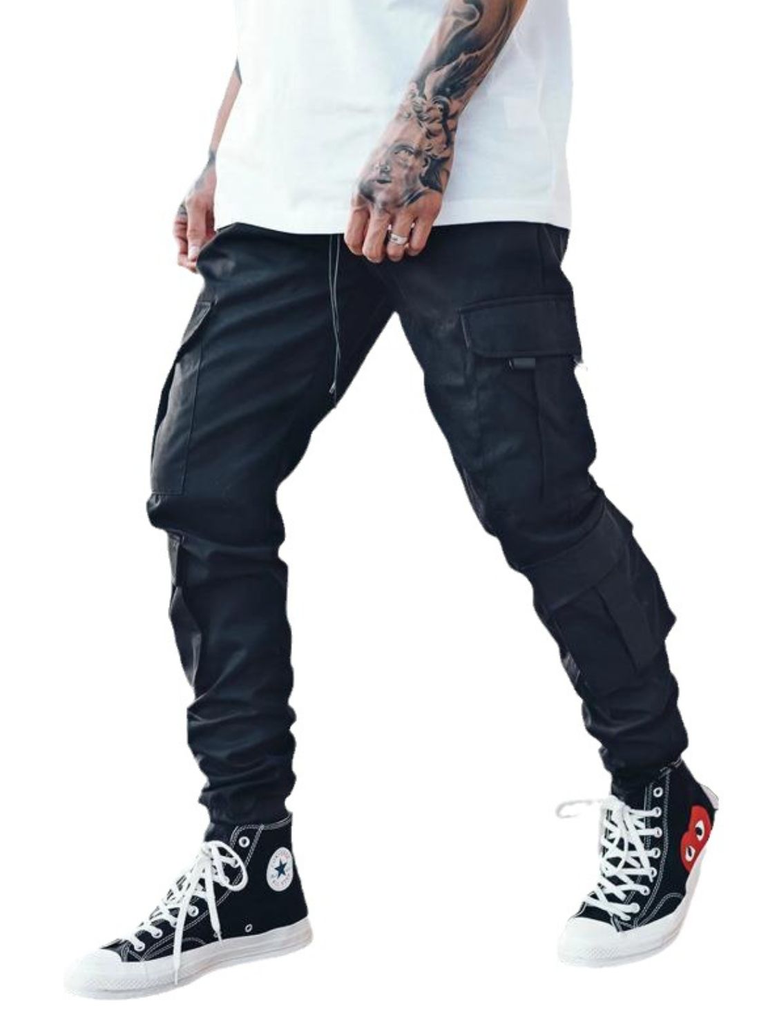 Men's Drawstring Pants with Cargo Pockets - Ramm Clothing Ink