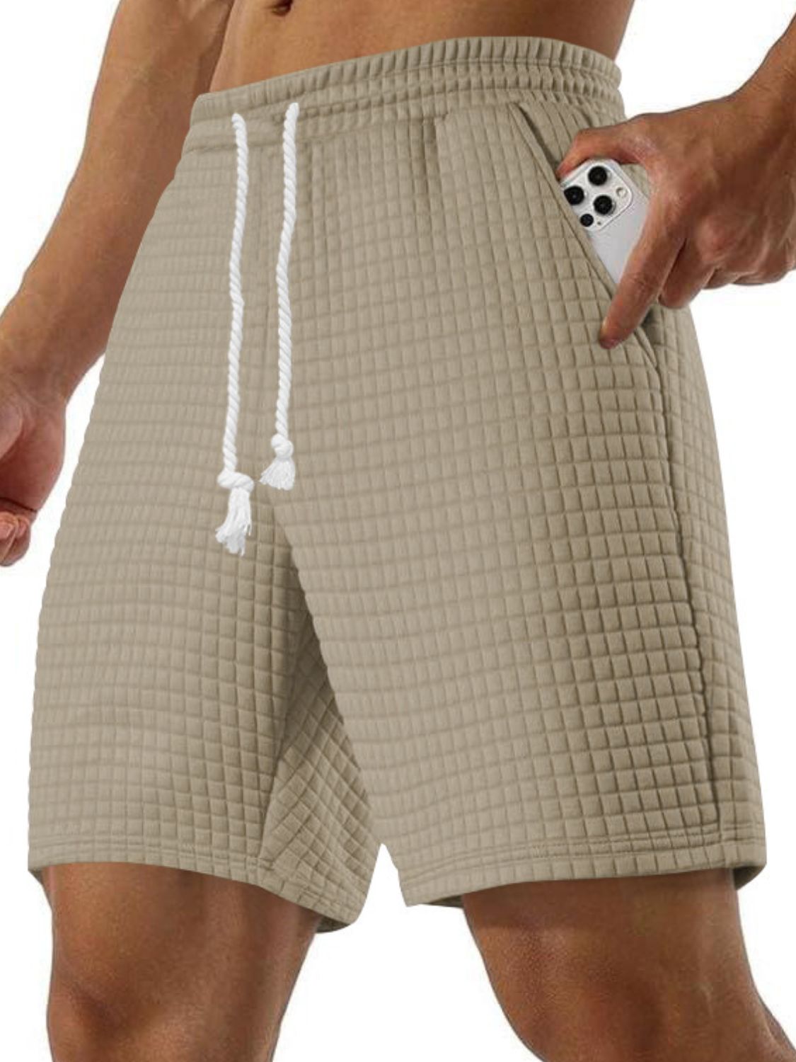 Men's Drawstring Textured Shorts - Ramm Clothing Ink