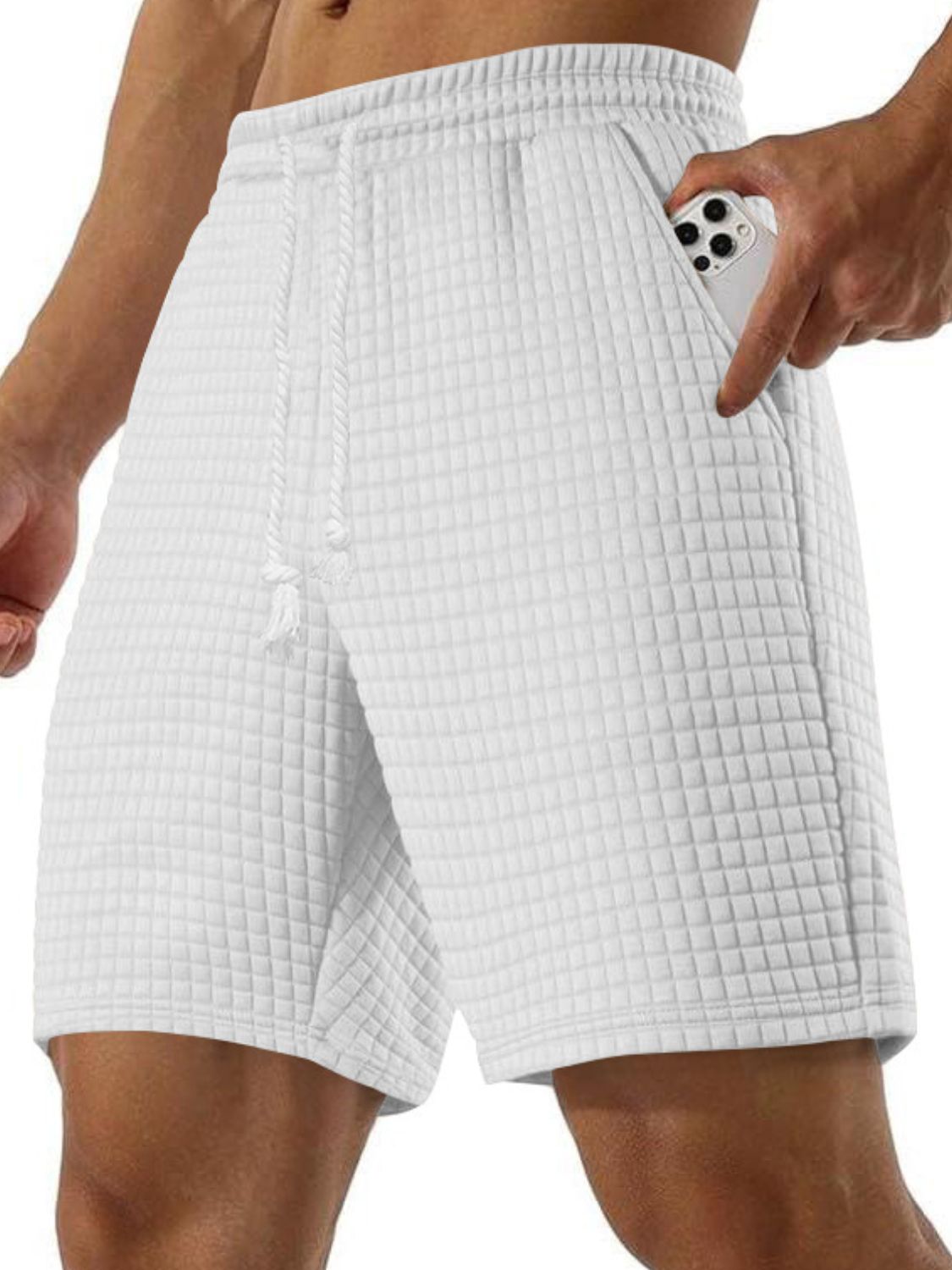 Men's Drawstring Textured Shorts - Ramm Clothing Ink