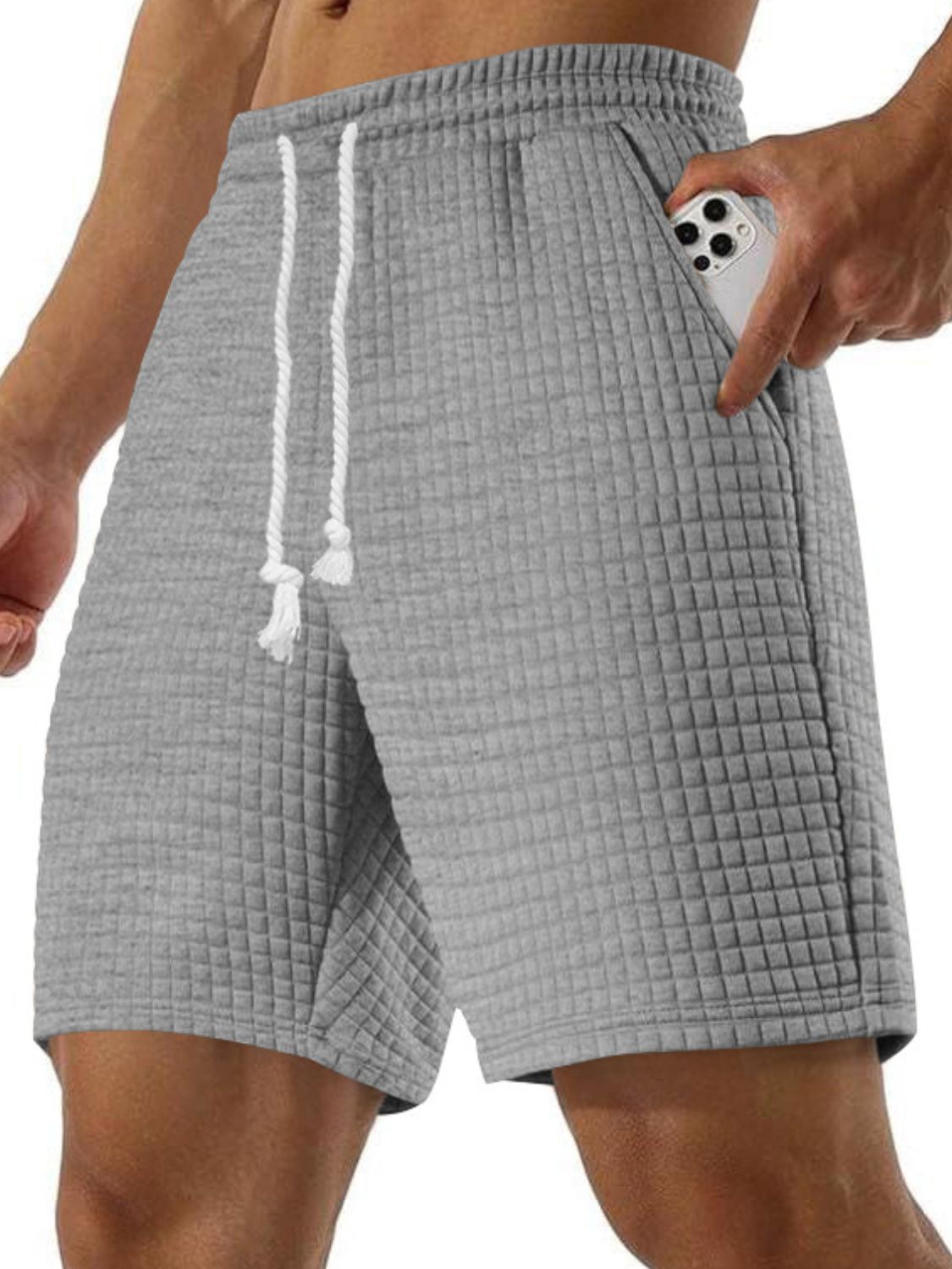 Men's Drawstring Textured Shorts - Ramm Clothing Ink