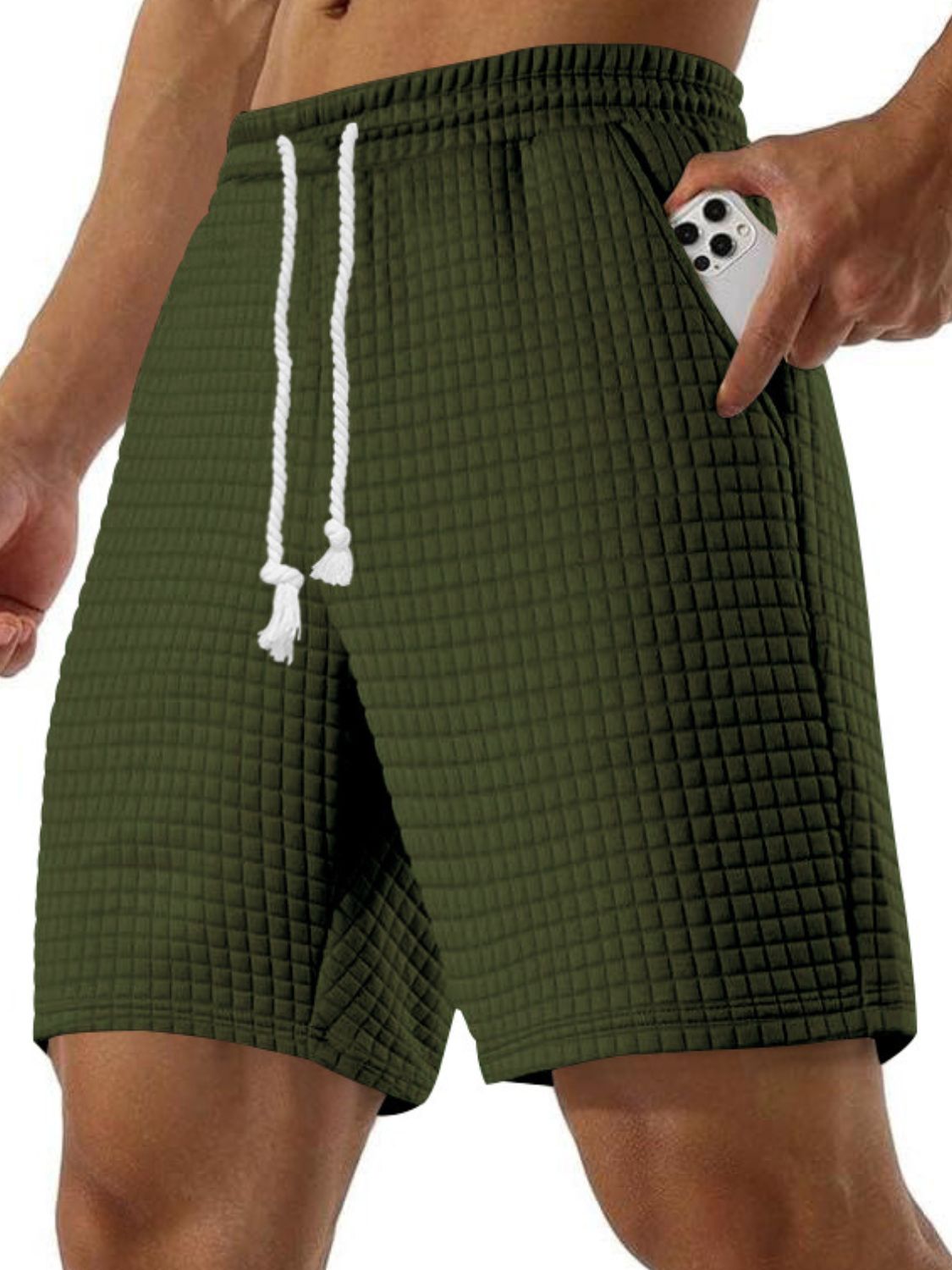 Men's Drawstring Textured Shorts - Ramm Clothing Ink