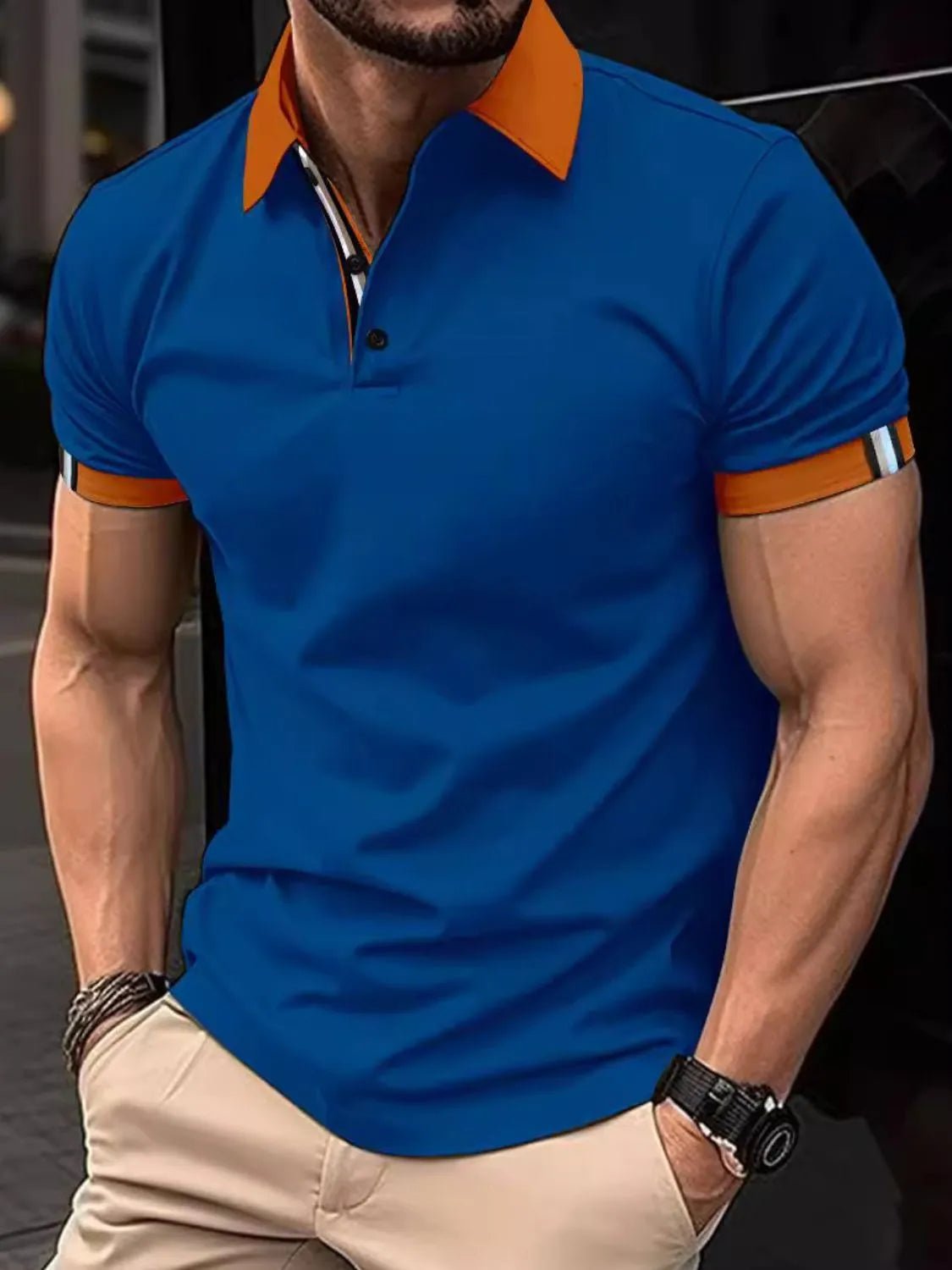 Men's Full Size Collared Neck Short Sleeve Polo Plus Size - Ramm Clothing Ink