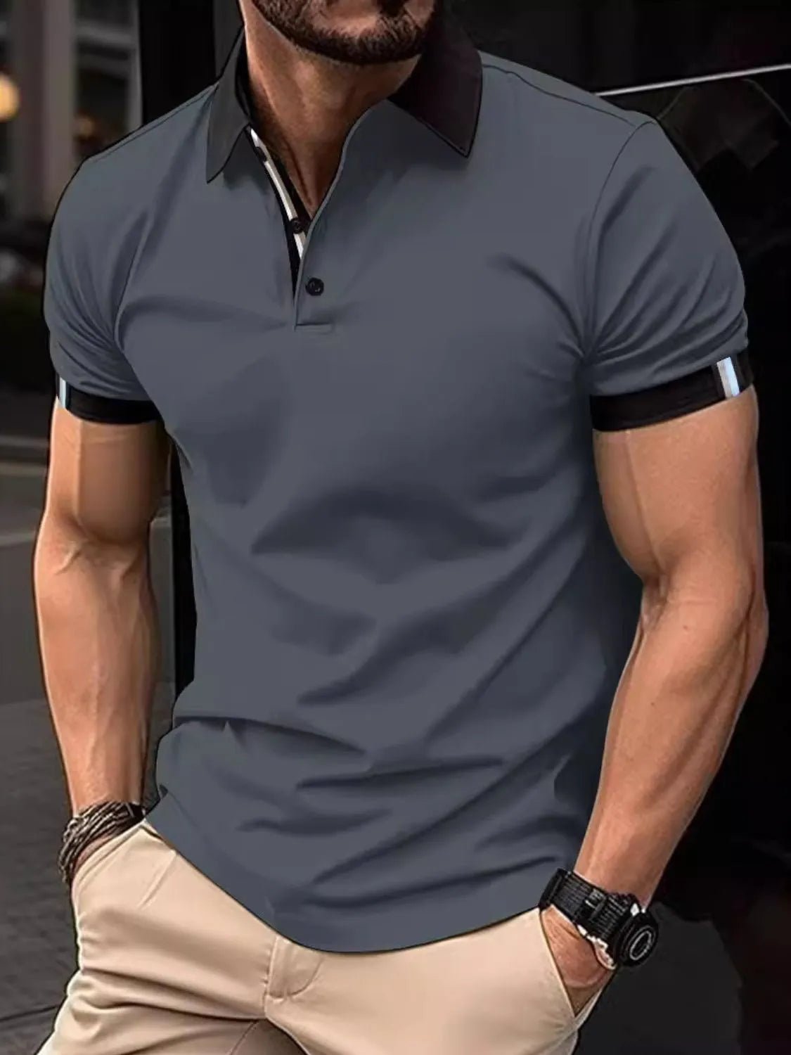 Men's Full Size Collared Neck Short Sleeve Polo Plus Size - Ramm Clothing Ink