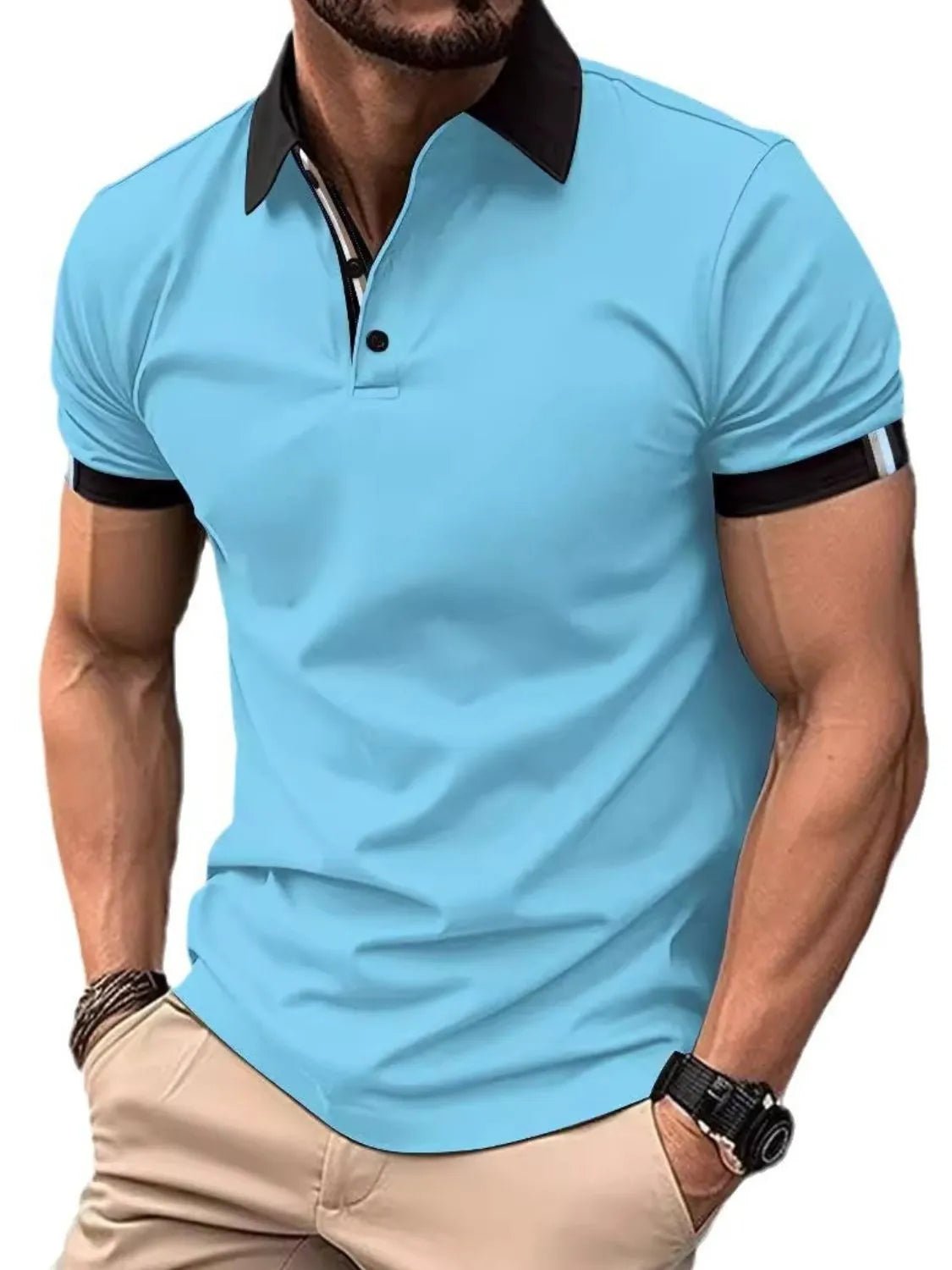 Men's Full Size Collared Neck Short Sleeve Polo Plus Size - Ramm Clothing Ink