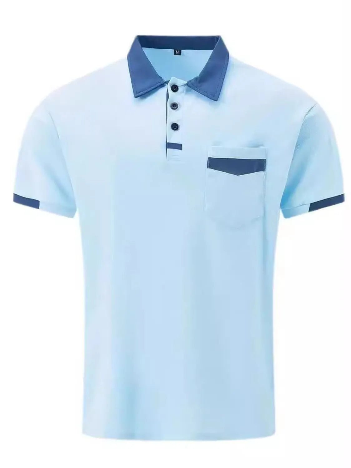 Men's Full Size Contrast Collared Neck Short Sleeve Polo Plus Size - Ramm Clothing Ink
