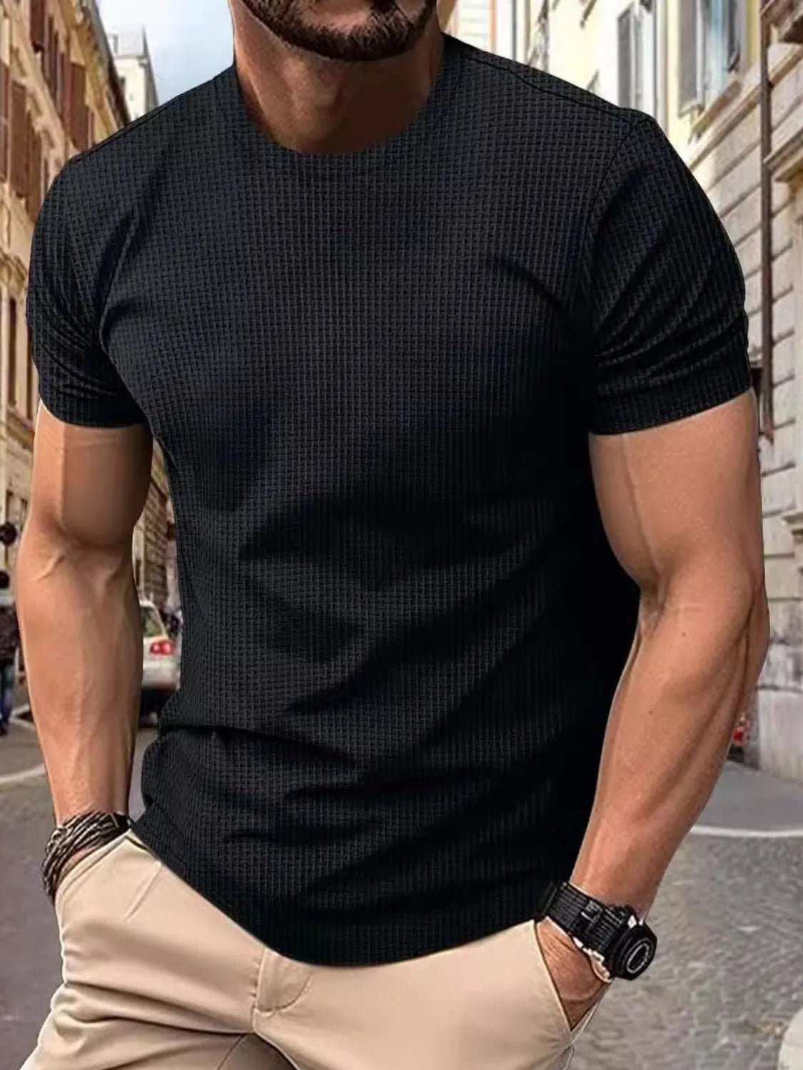 Men's Full Size Round Neck Short Sleeve T-Shirt Plus Size - Ramm Clothing Ink