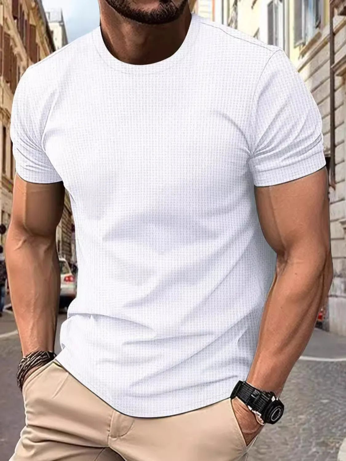 Men's Full Size Round Neck Short Sleeve T-Shirt Plus Size - Ramm Clothing Ink