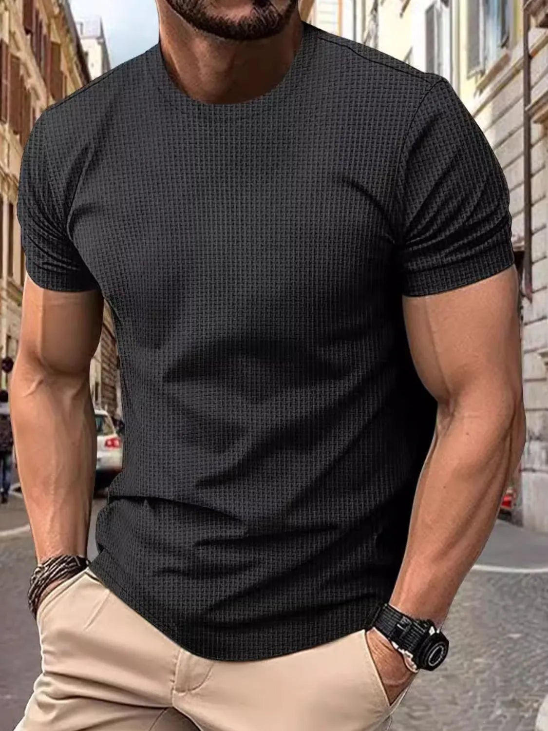 Men's Full Size Round Neck Short Sleeve T-Shirt Plus Size - Ramm Clothing Ink