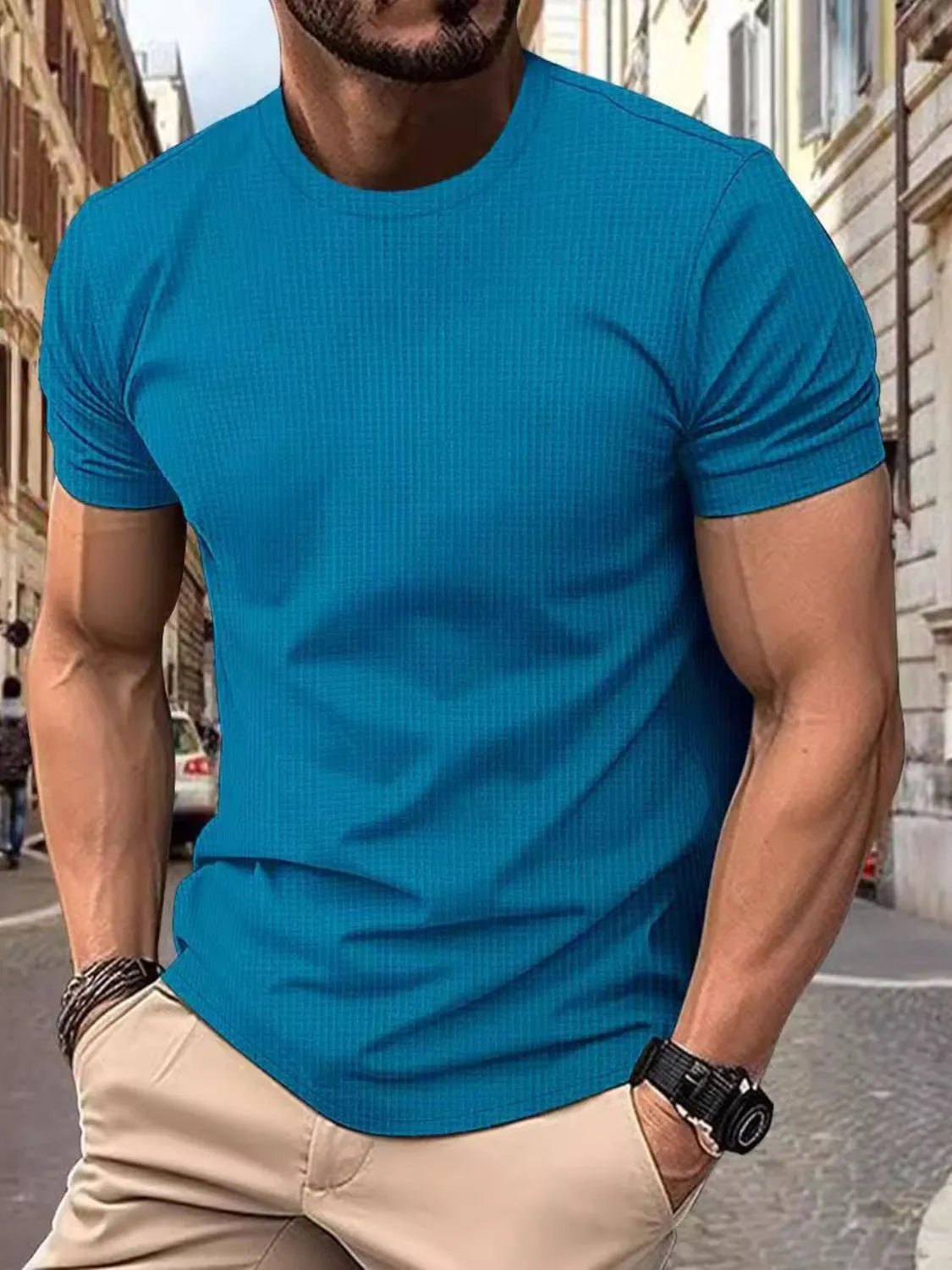 Men's Full Size Round Neck Short Sleeve T-Shirt Plus Size - Ramm Clothing Ink