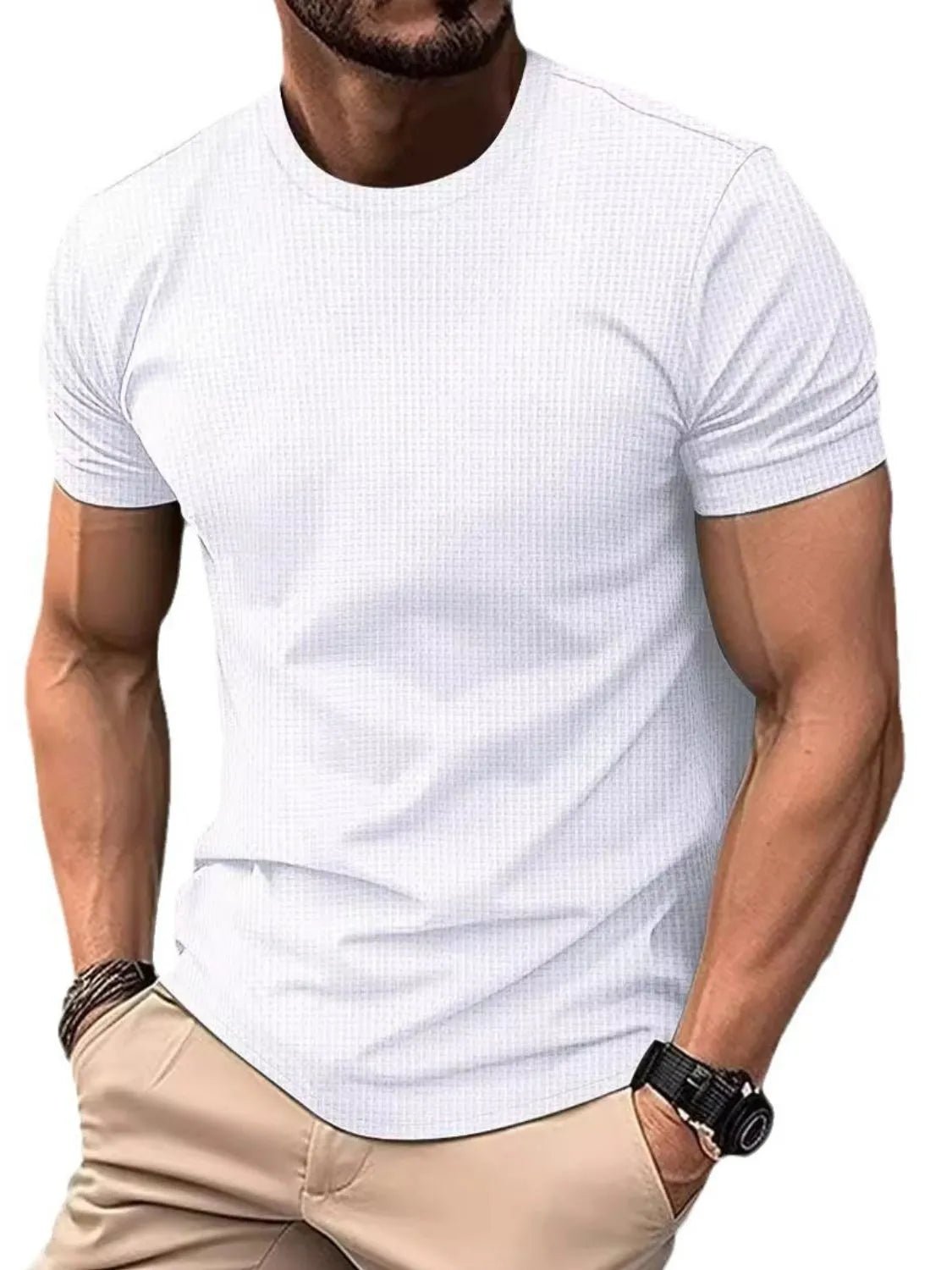 Men's Full Size Round Neck Short Sleeve T-Shirt Plus Size - Ramm Clothing Ink