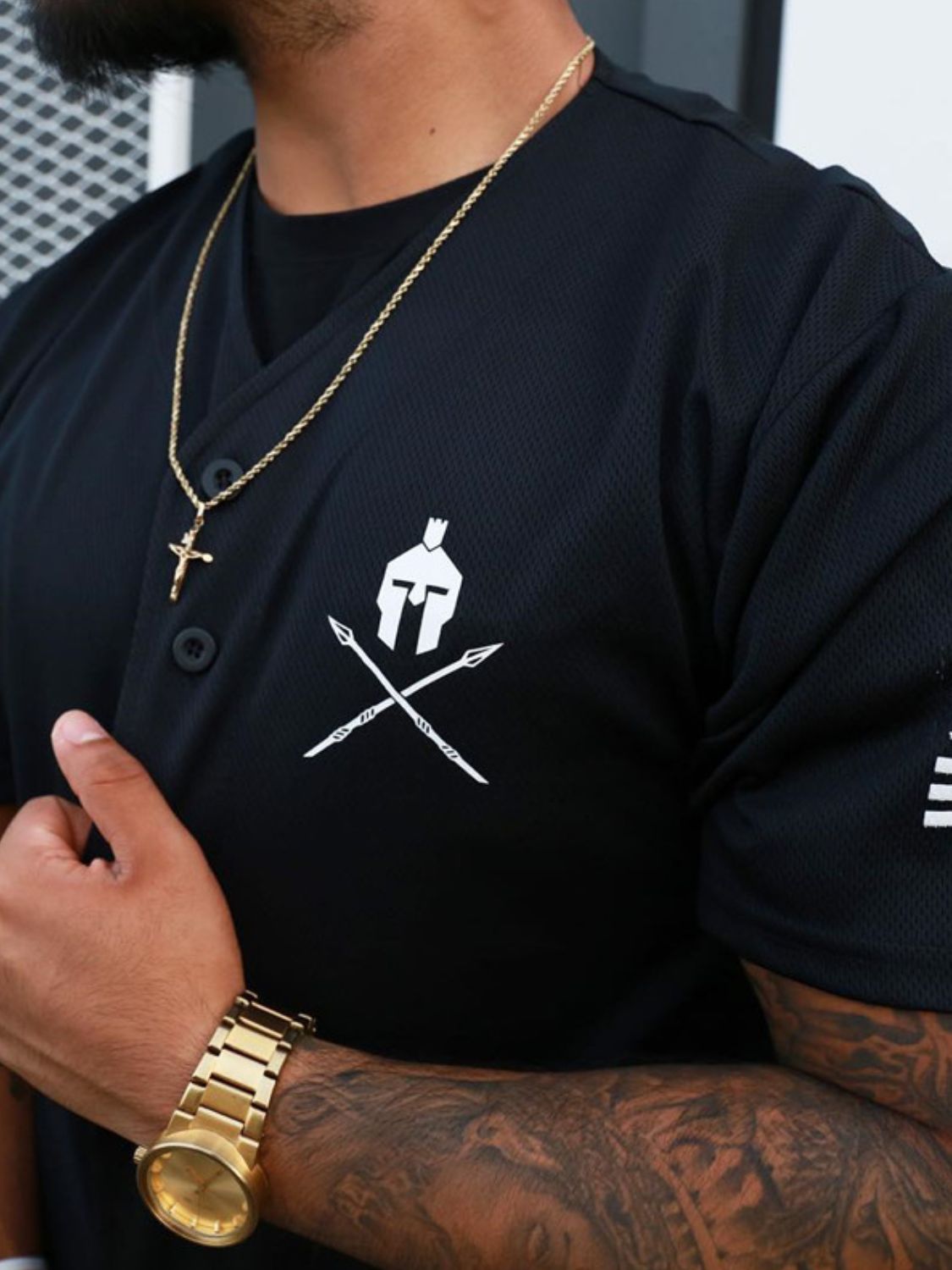 Men's Graphic Button Down Short Sleeve Top - Ramm Clothing Ink