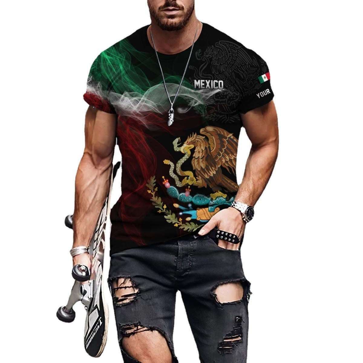 Men's Mexican 3D Printed Short - sleeved T-shirt - Ramm Clothing Ink