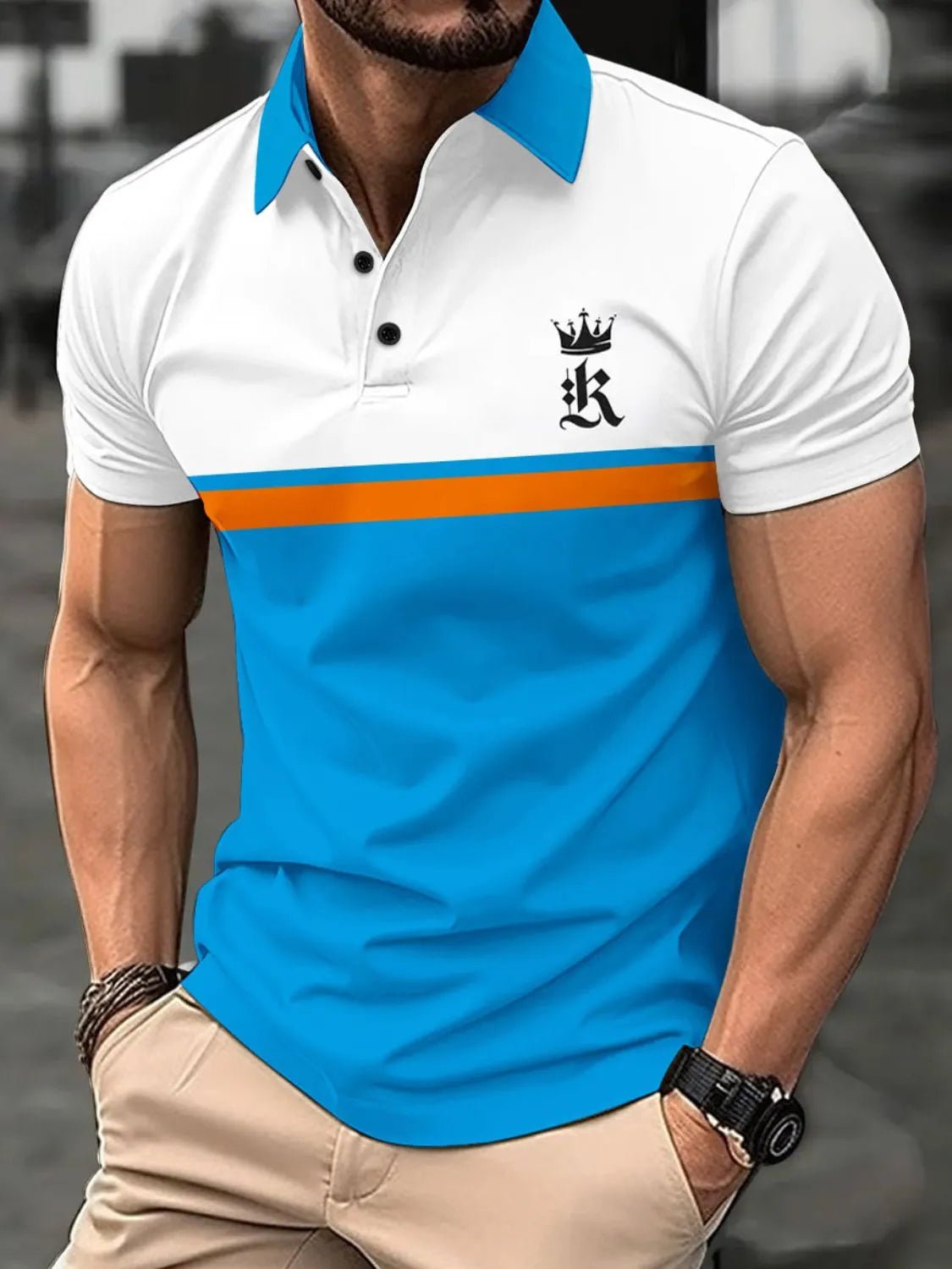 Men's Plus Size Collared Neck Short Sleeve Polo - Ramm Clothing Ink