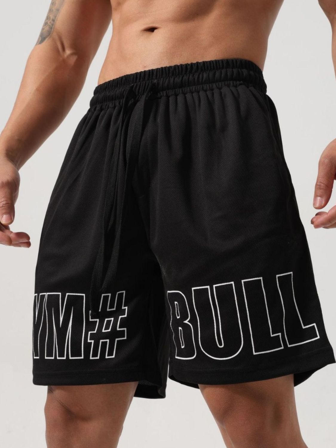 Men's Plus Size Letter Drawstring Shorts - Ramm Clothing Ink