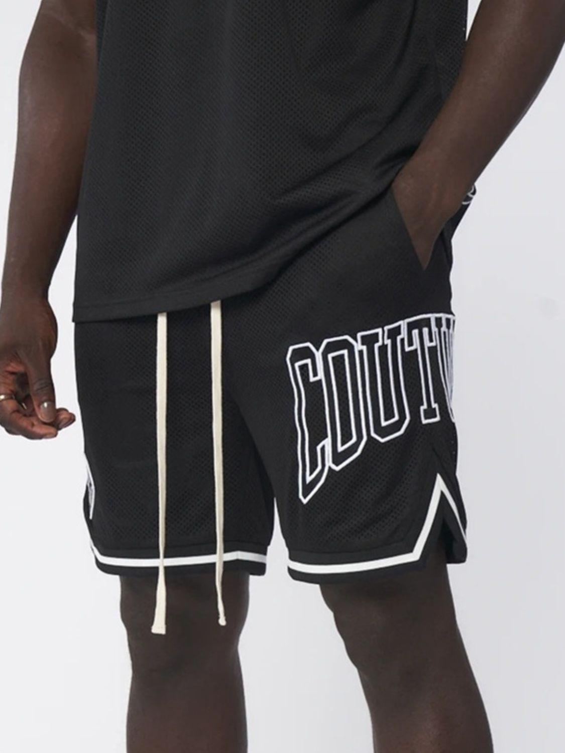 Men's Plus Size Letter Drawstring Shorts - Ramm Clothing Ink