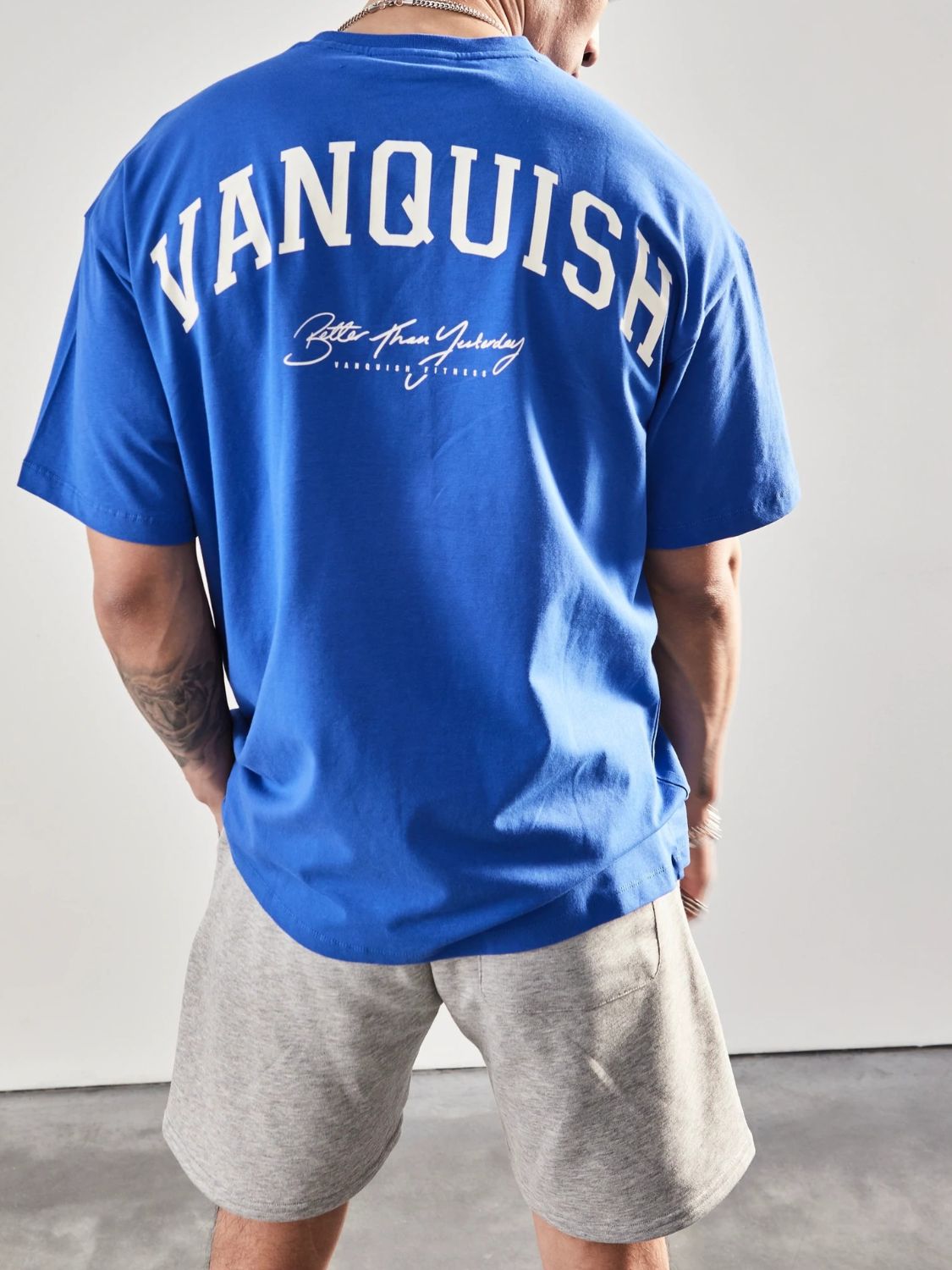 Men's Plus Size Letter Graphic Round Neck Half Sleeve T-Shirt - Ramm Clothing Ink