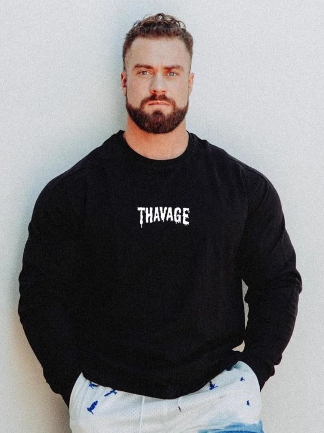 Men's Plus Size Letter Round Neck Long Sleeve T-Shirt - Ramm Clothing Ink