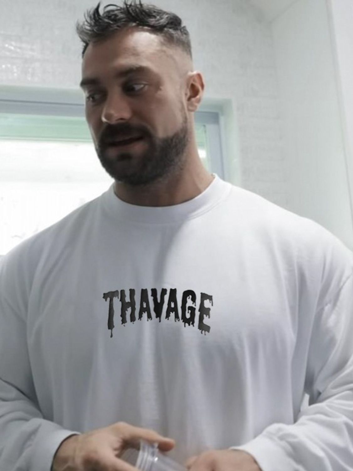 Men's Plus Size Letter Round Neck Long Sleeve T-Shirt - Ramm Clothing Ink