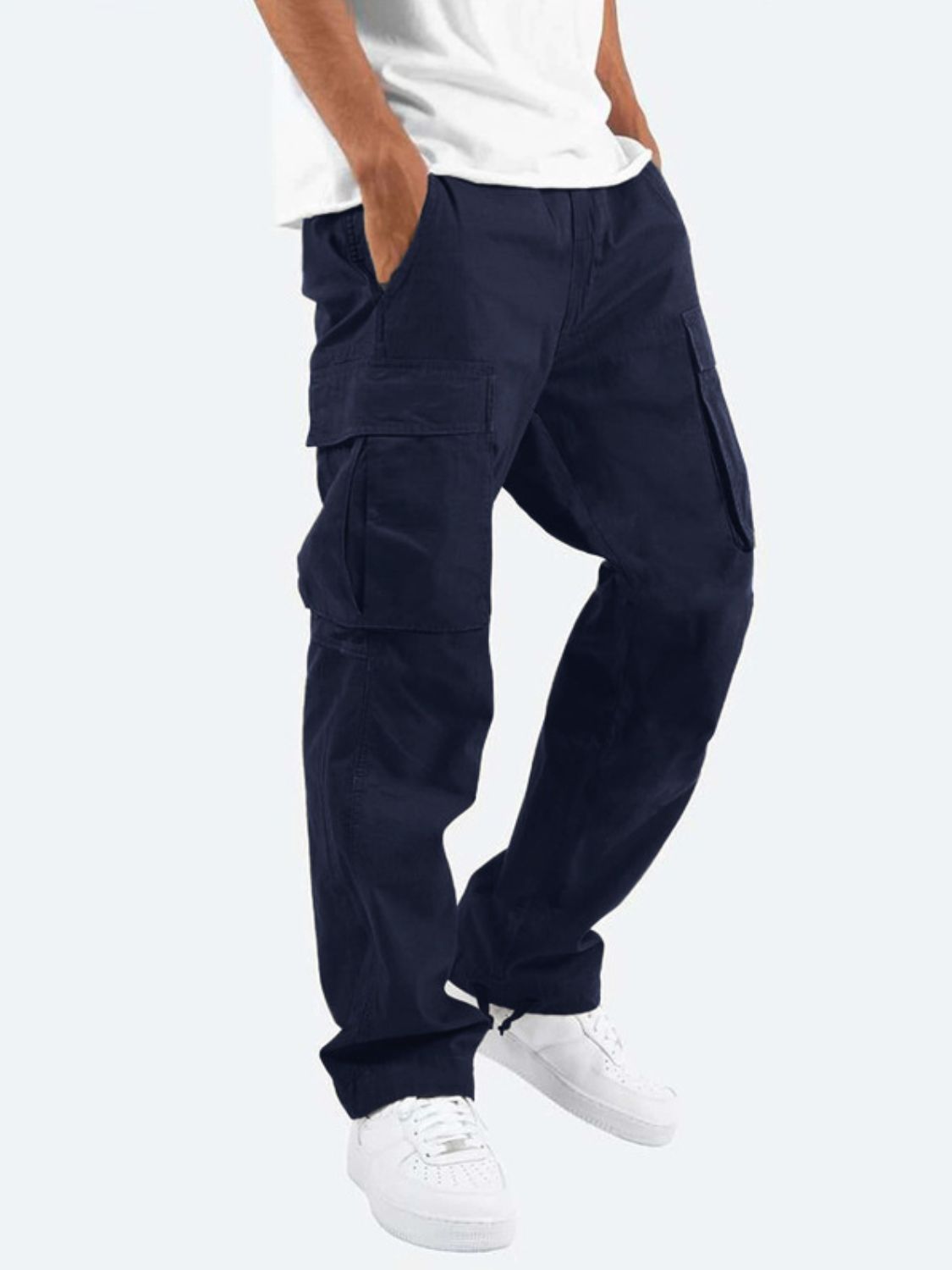 Men's Straight Multi Pocket Cargo Pants - Ramm Clothing Ink