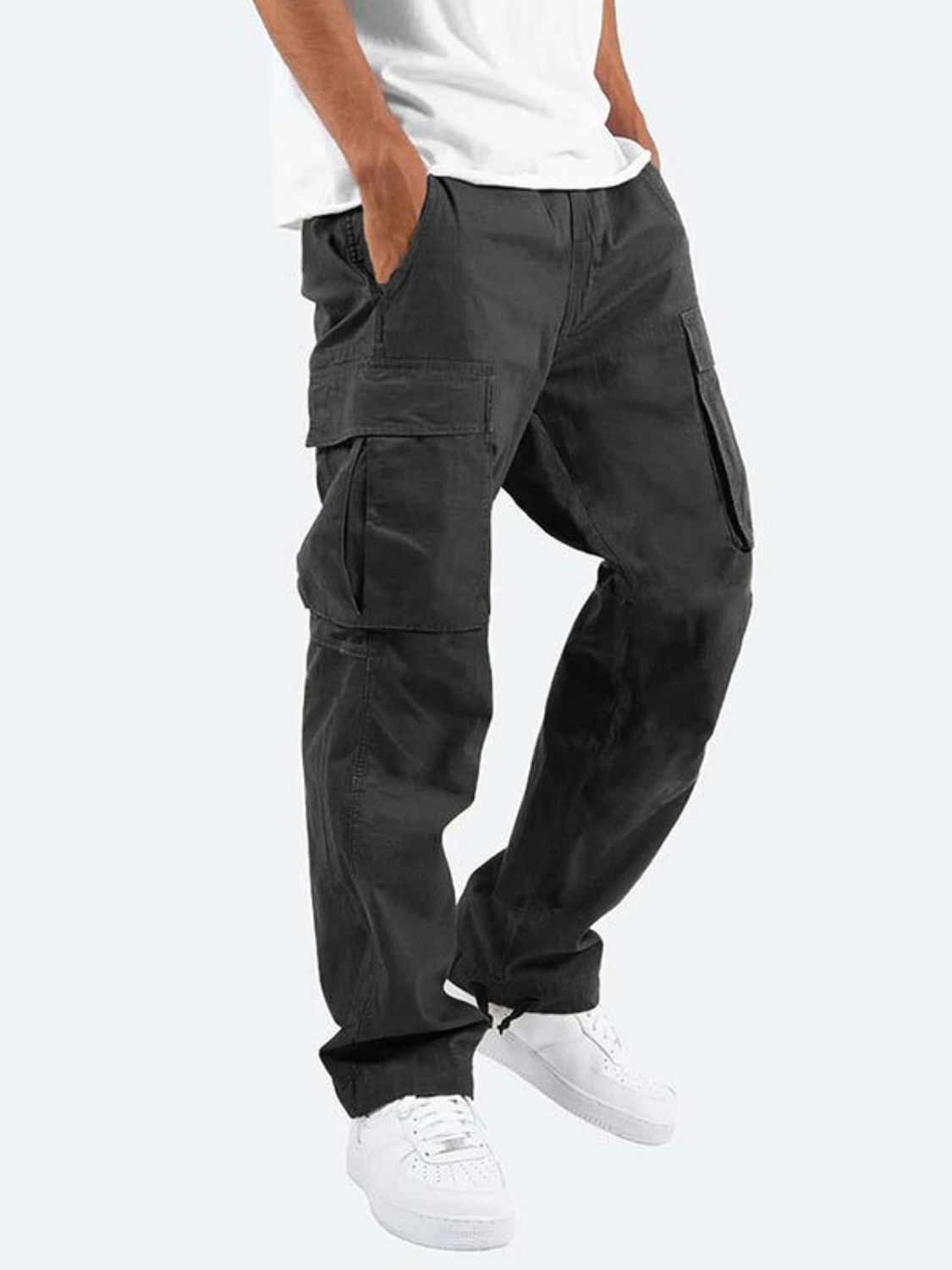Men's Straight Multi Pocket Cargo Pants - Ramm Clothing Ink