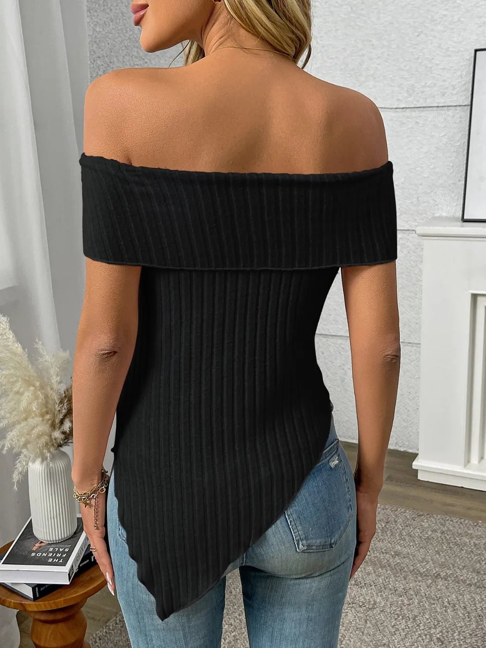 Ribbed Off-Shoulder