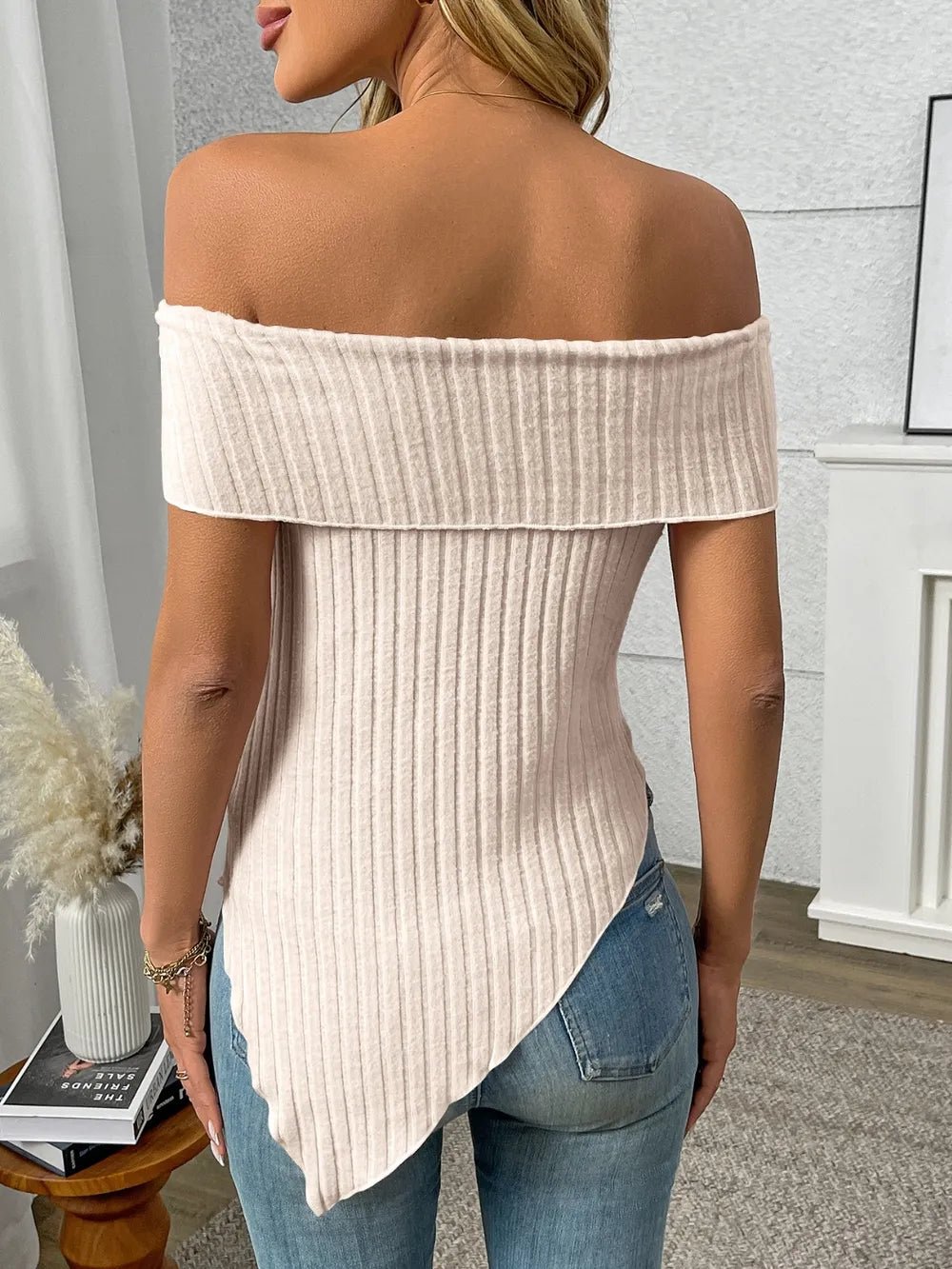 Ribbed Off-Shoulder