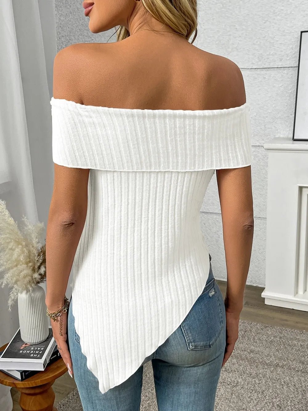 Ribbed Off-Shoulder