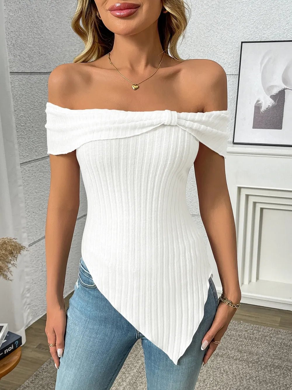 Ribbed Off-Shoulder