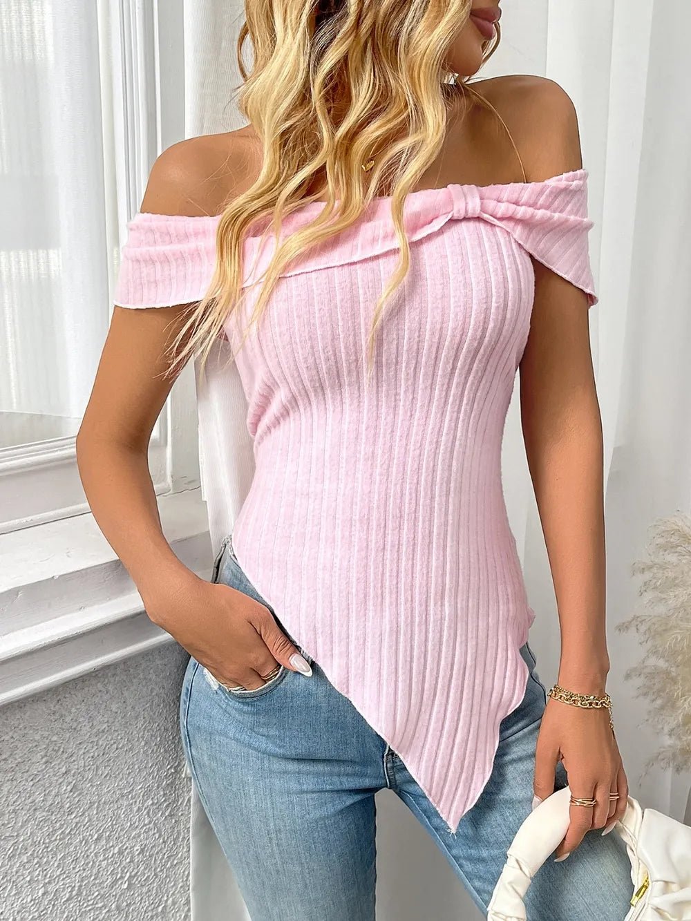 Ribbed Off-Shoulder