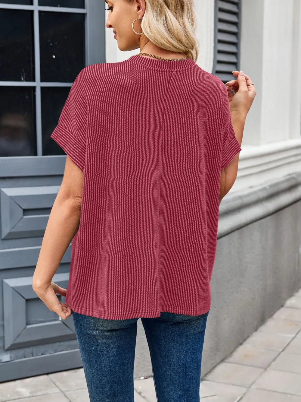 Round Neck Short Sleeve Rib T-Shirt - Ramm Clothing Ink