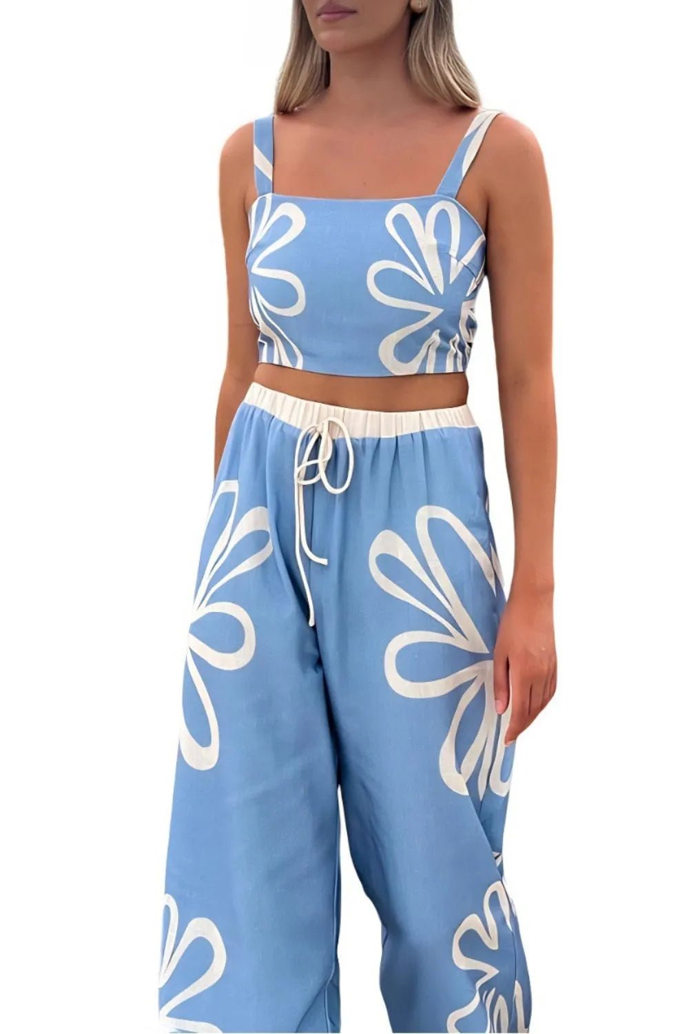 Smocked Square Neck Cami and Pants Set - Ramm Clothing Ink