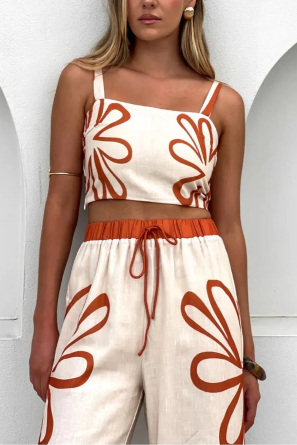 Smocked Square Neck Cami and Pants Set - Ramm Clothing Ink