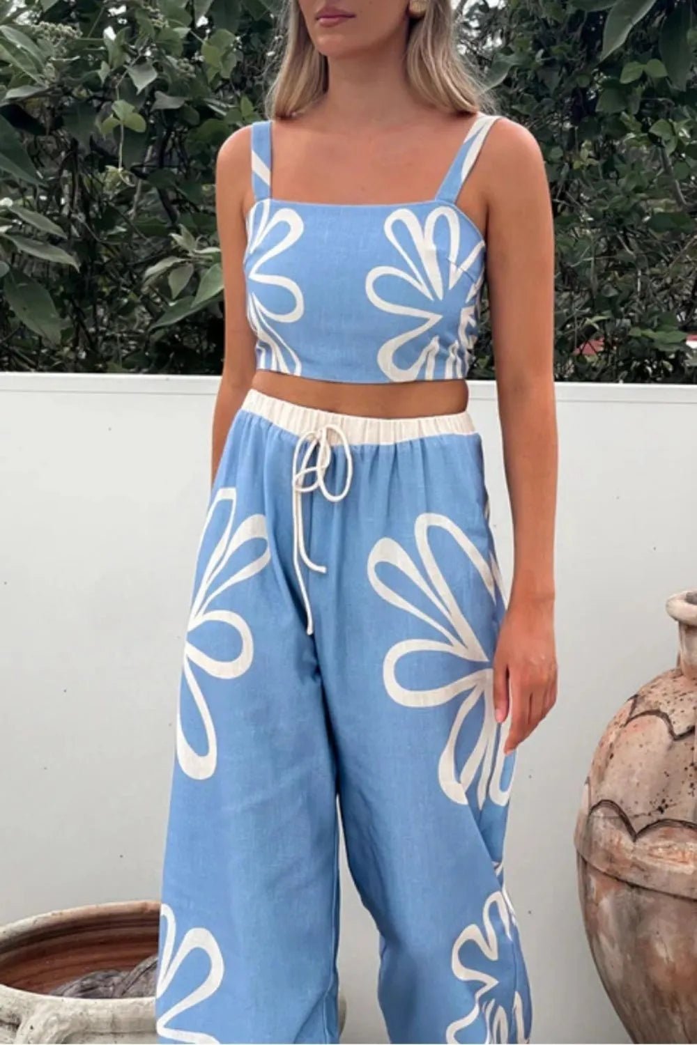 Smocked Square Neck Cami and Pants Set - Ramm Clothing Ink