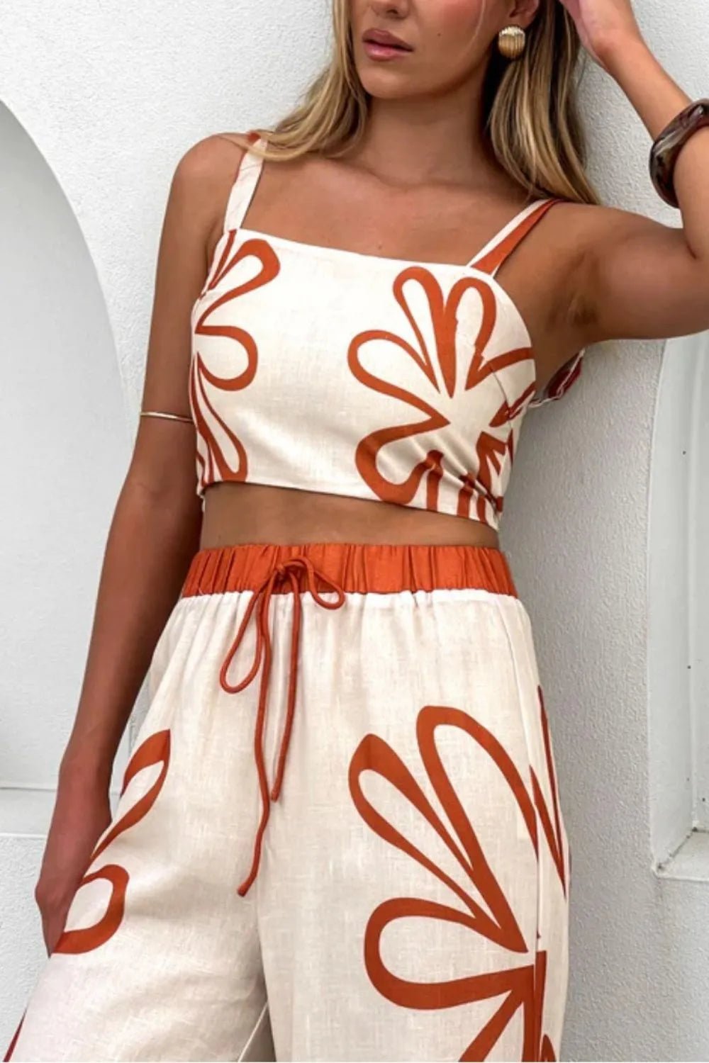 Smocked Square Neck Cami and Pants Set - Ramm Clothing Ink
