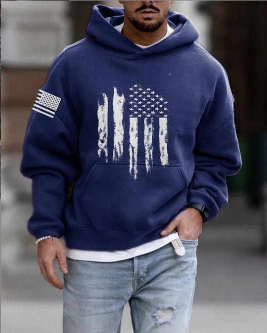 Spring And Autumn Fashion Hooded Sweatshirt American Flag Street Fashion - Ramm Clothing Ink