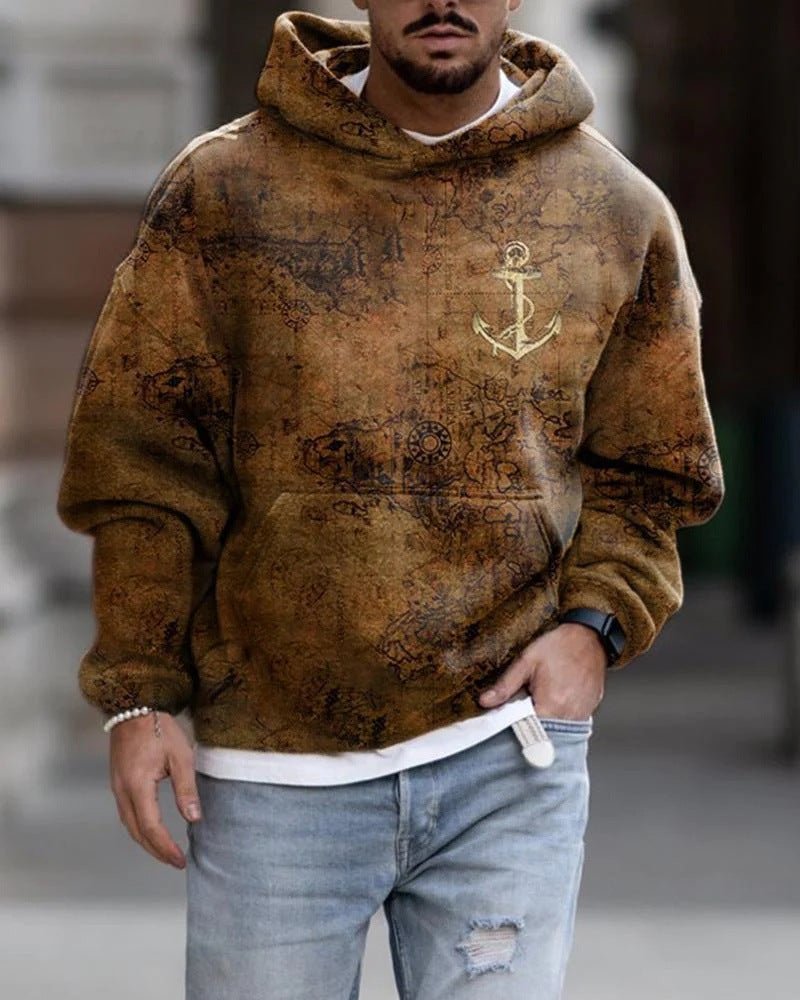 Spring And Autumn Fashion Hooded Sweatshirt American Flag Street Fashion - Ramm Clothing Ink