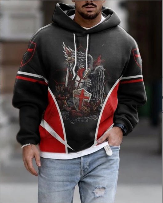 Spring And Autumn Fashion Hooded Sweatshirt American Flag Street Fashion - Ramm Clothing Ink