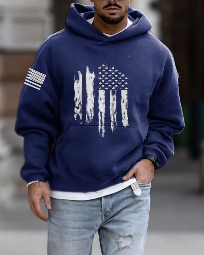 Spring And Autumn Fashion Hooded Sweatshirt American Flag Street Fashion - Ramm Clothing Ink