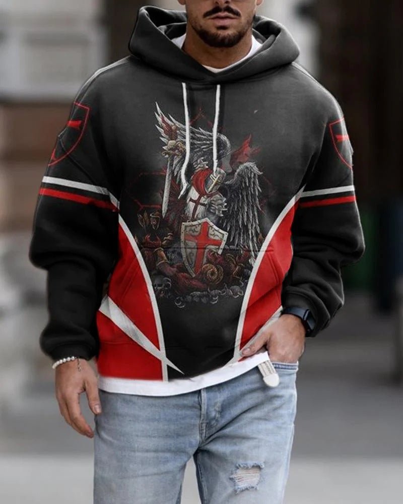 Spring And Autumn Fashion Hooded Sweatshirt American Flag Street Fashion - Ramm Clothing Ink