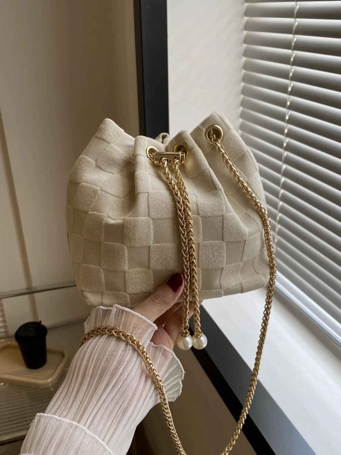 Straw Braided Chain Bucket Bag - Ramm Clothing Ink