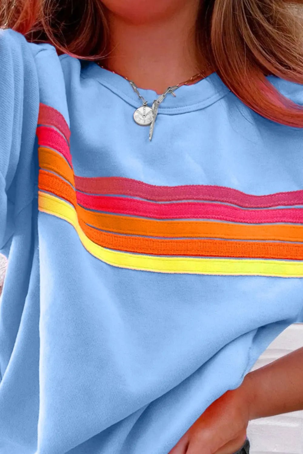 Striped Round Neck Short Sleeve T-Shirt - Ramm Clothing Ink