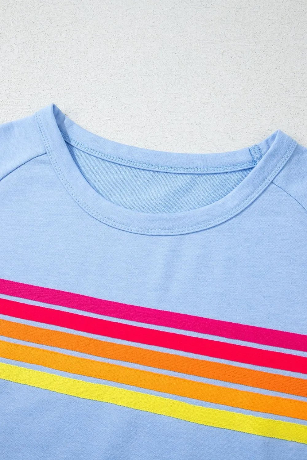 Striped Round Neck Short Sleeve T-Shirt - Ramm Clothing Ink